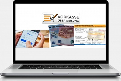 Vorkasse: PayPal (auch ohne Account möglich), normale Überweisung